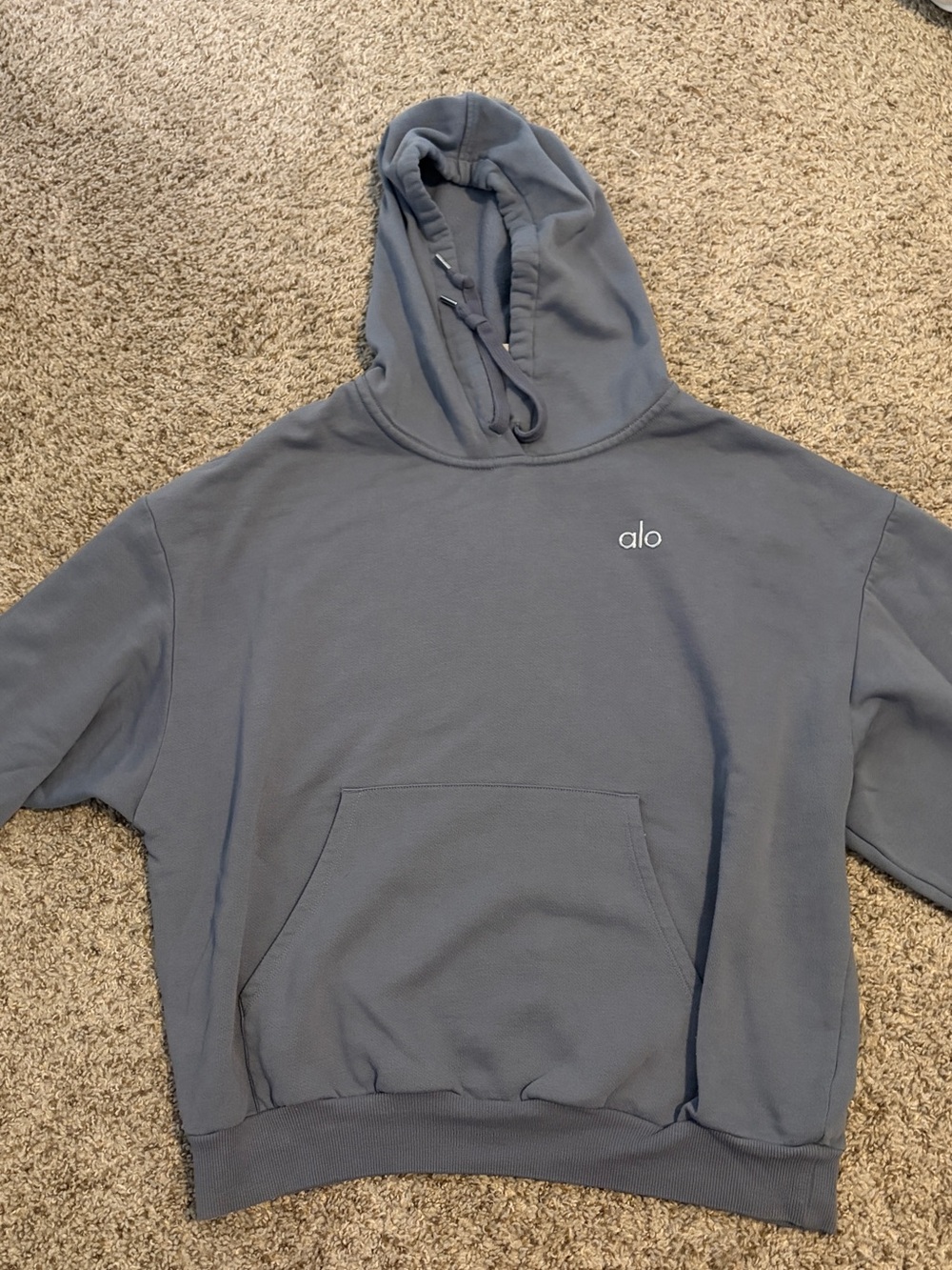 ALO Yoga Steal Gray Pullover Hoodie